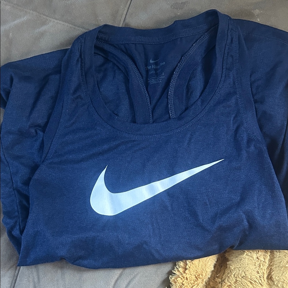 Nike Navy Blue Tank Top with White Swoosh